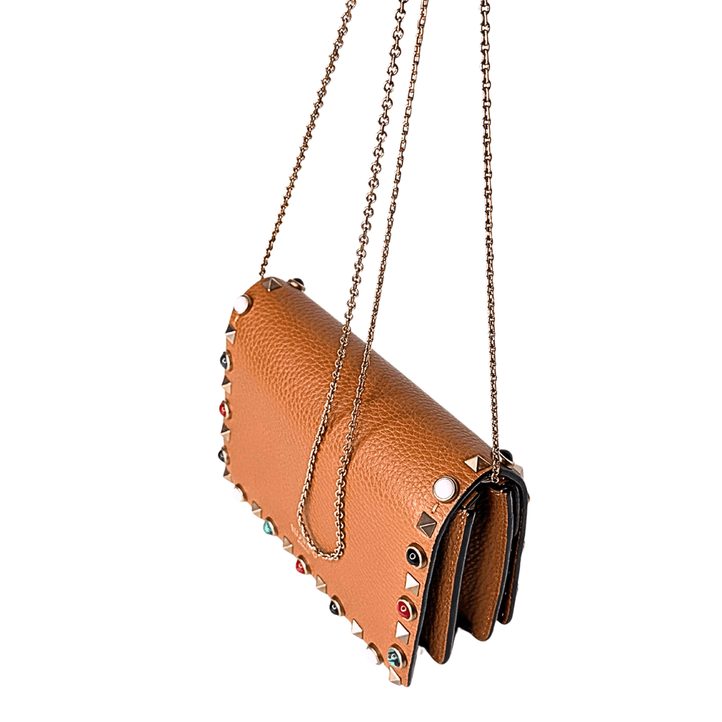 Valentino Grained Calfskin Rockstud Crossbody WOC