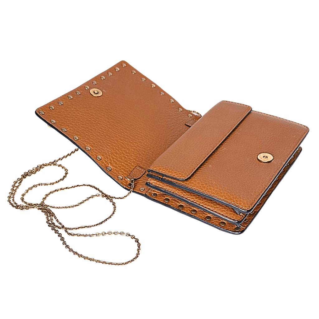 Valentino Grained Calfskin Rockstud Crossbody WOC