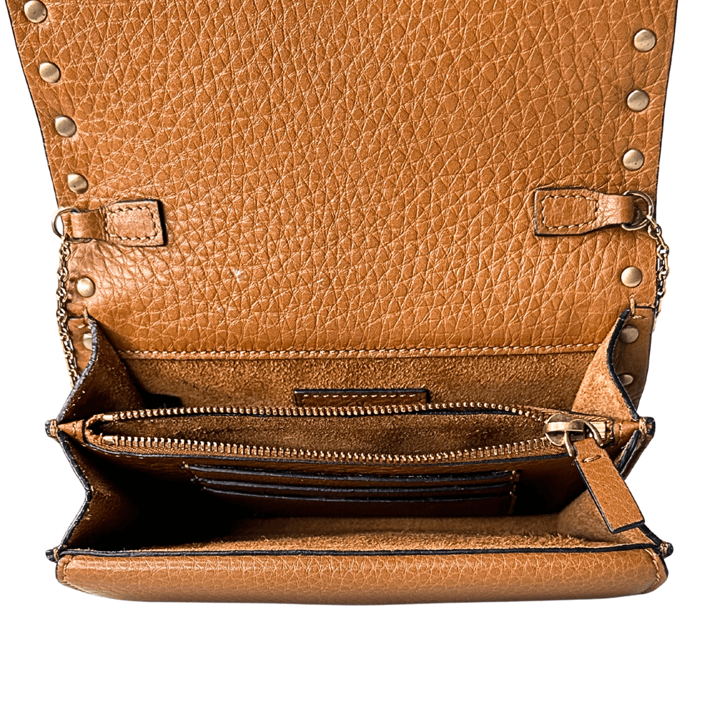 Valentino Grained Calfskin Rockstud Crossbody WOC