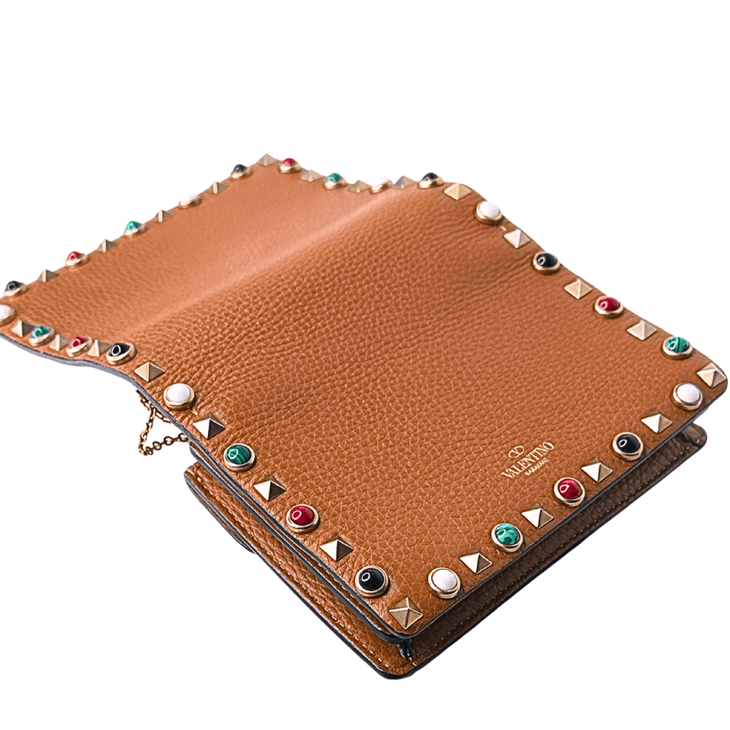 Valentino Grained Calfskin Rockstud Crossbody WOC