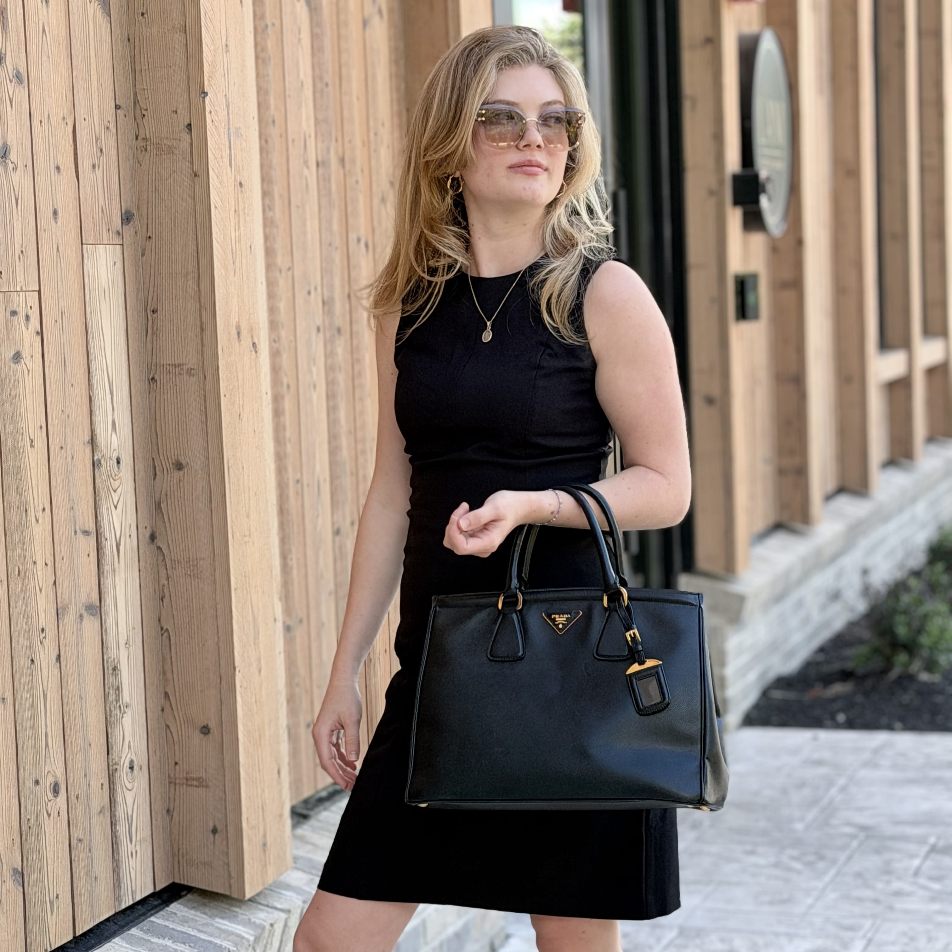 Prada Lux Leather Parabole Top Handle Bag
