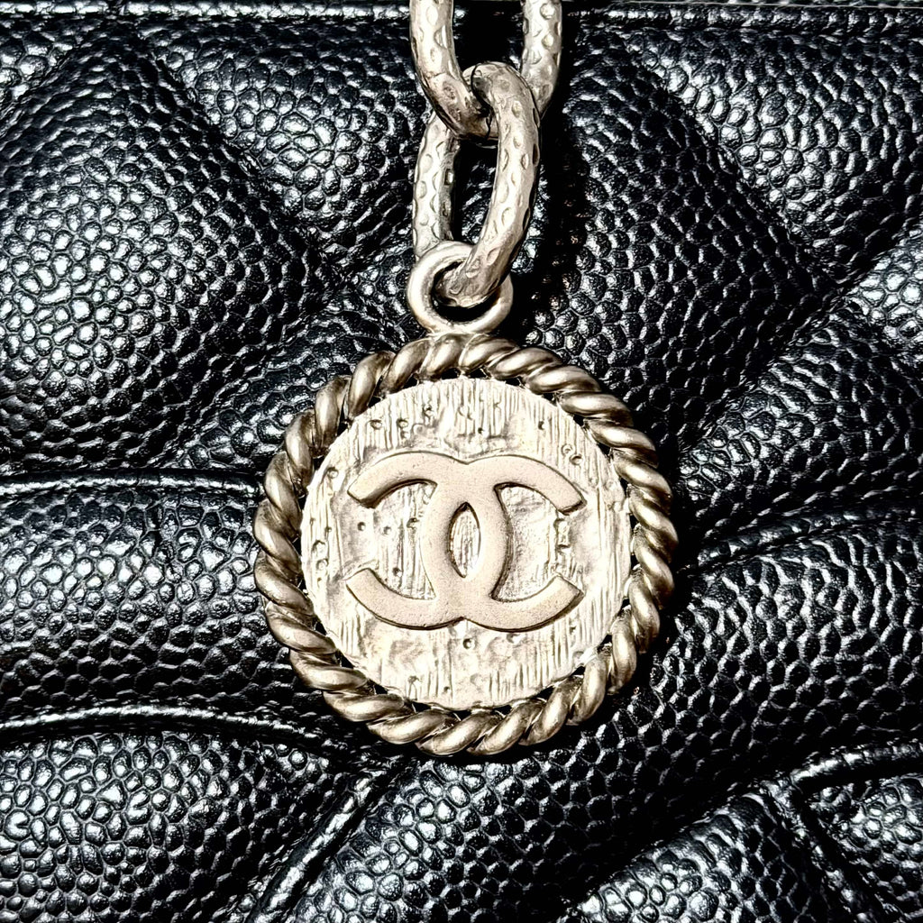 Chanel Quilted Caviar Medallion Shopper Tote