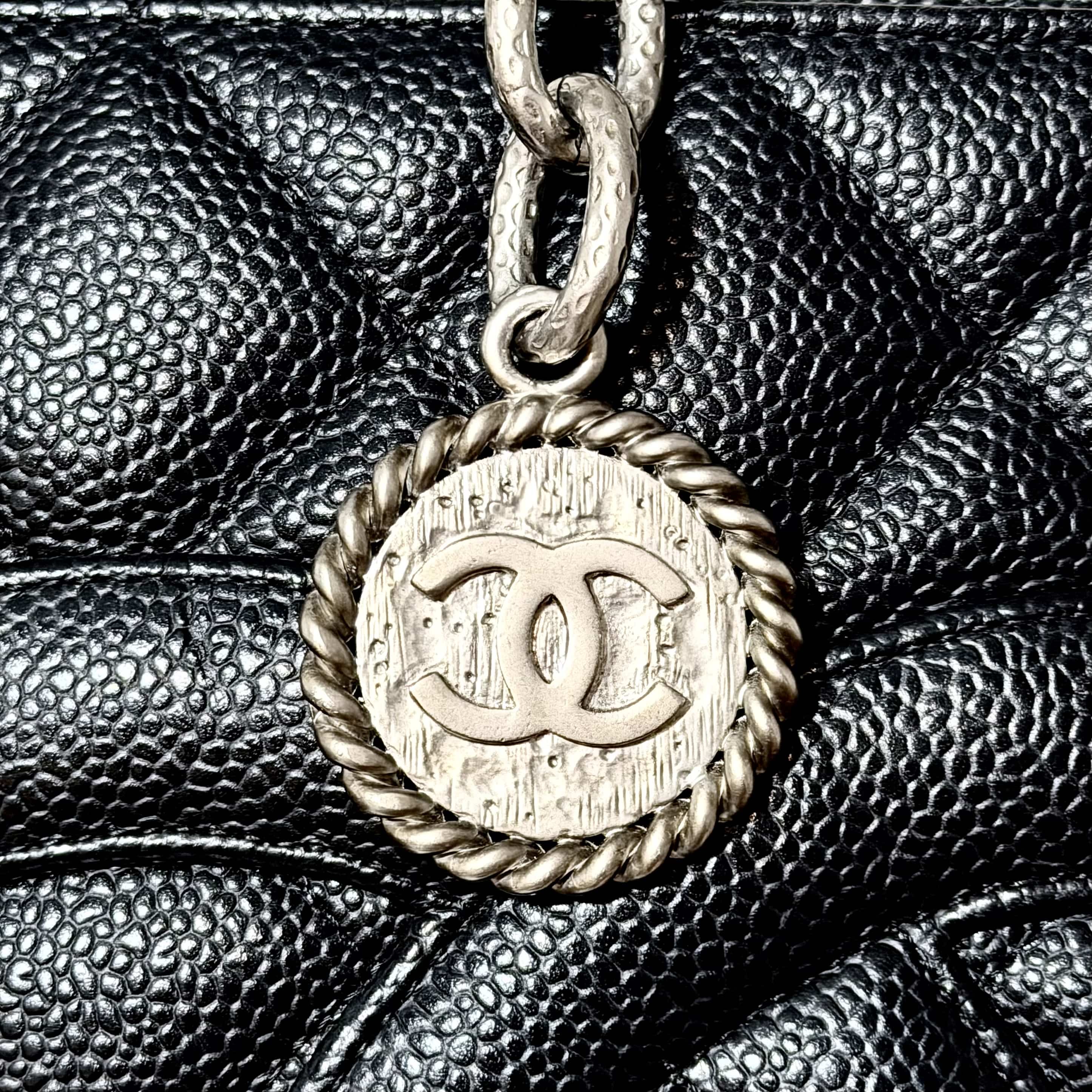 Chanel Quilted Caviar Medallion Shopper Tote