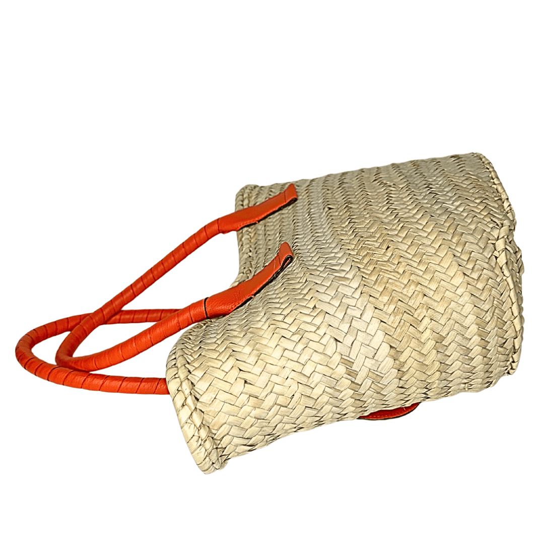 Chloe Medium Marcie Raffia Tote Orange