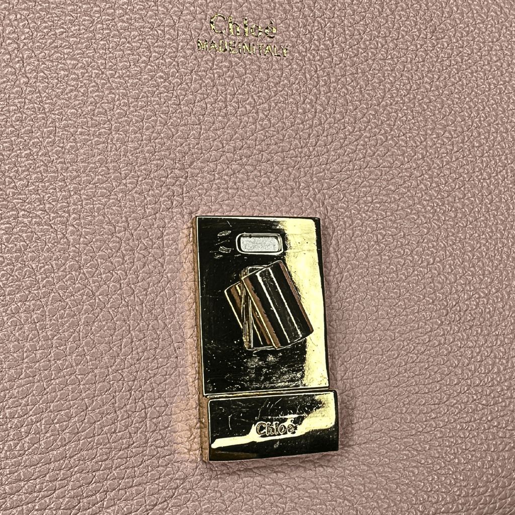 Chloe Leather Drew Crossbody Bag Pink