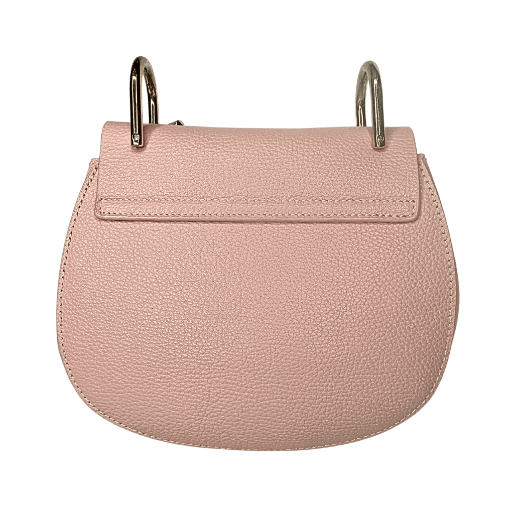 Chloe Leather Drew Crossbody Bag Pink