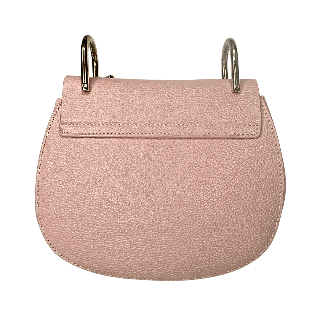 Chloe Leather Drew Crossbody Bag Pink