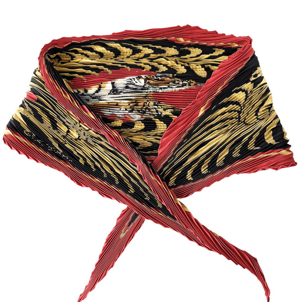 Hermes Silk Tigre Royal Plisse Scarf