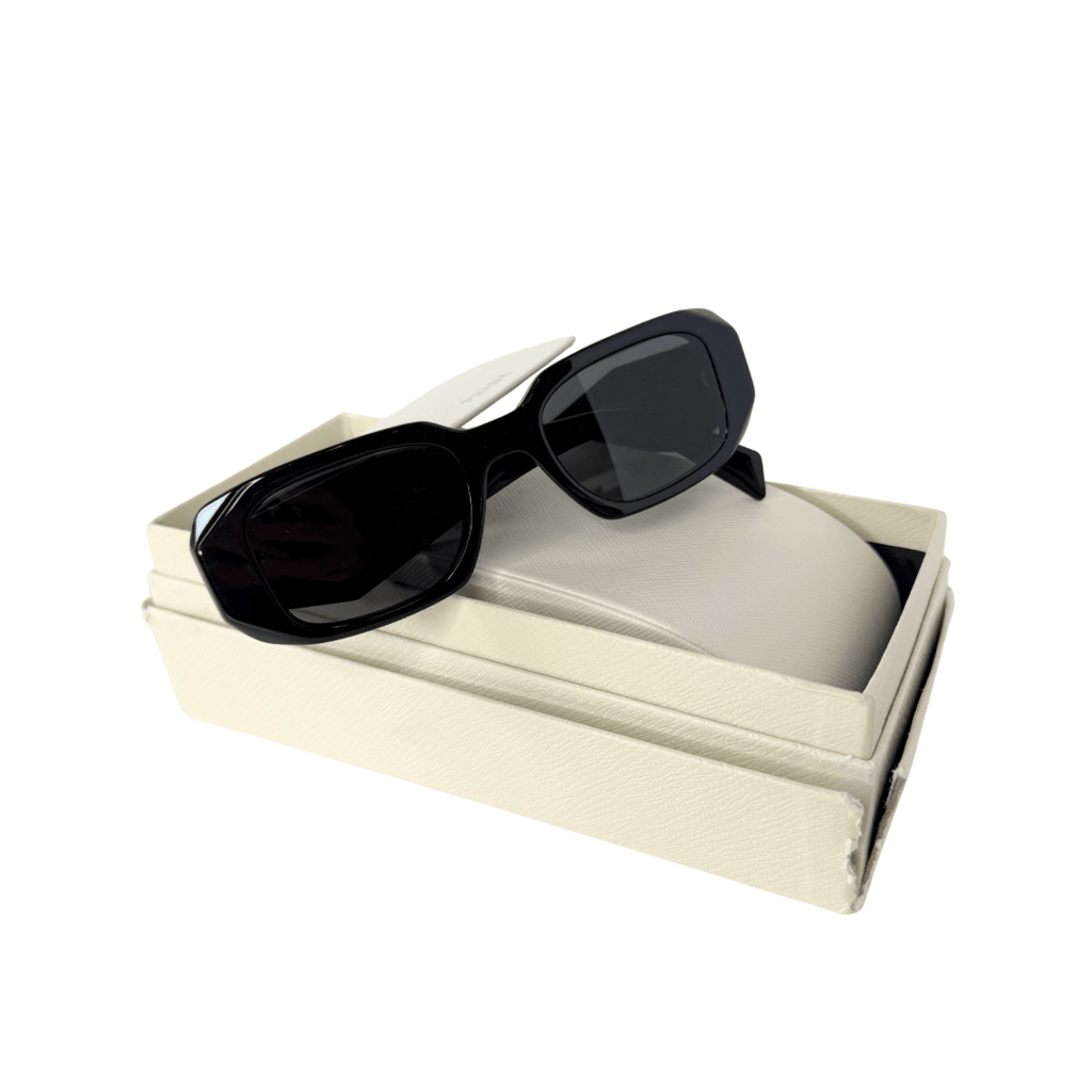 Prada Black Rectangle Sunglasses SPR 17W