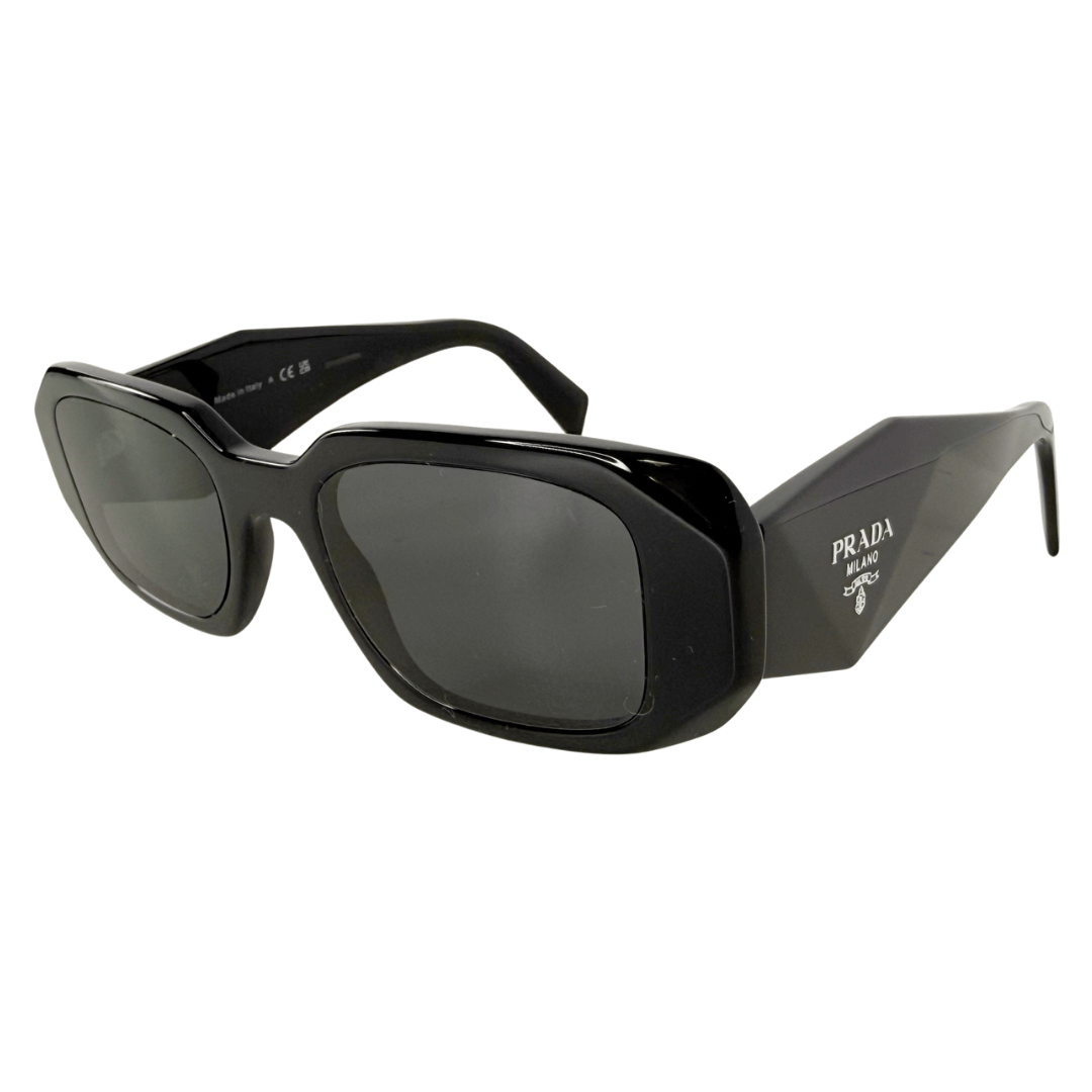 Prada Black Rectangle Sunglasses SPR 17W