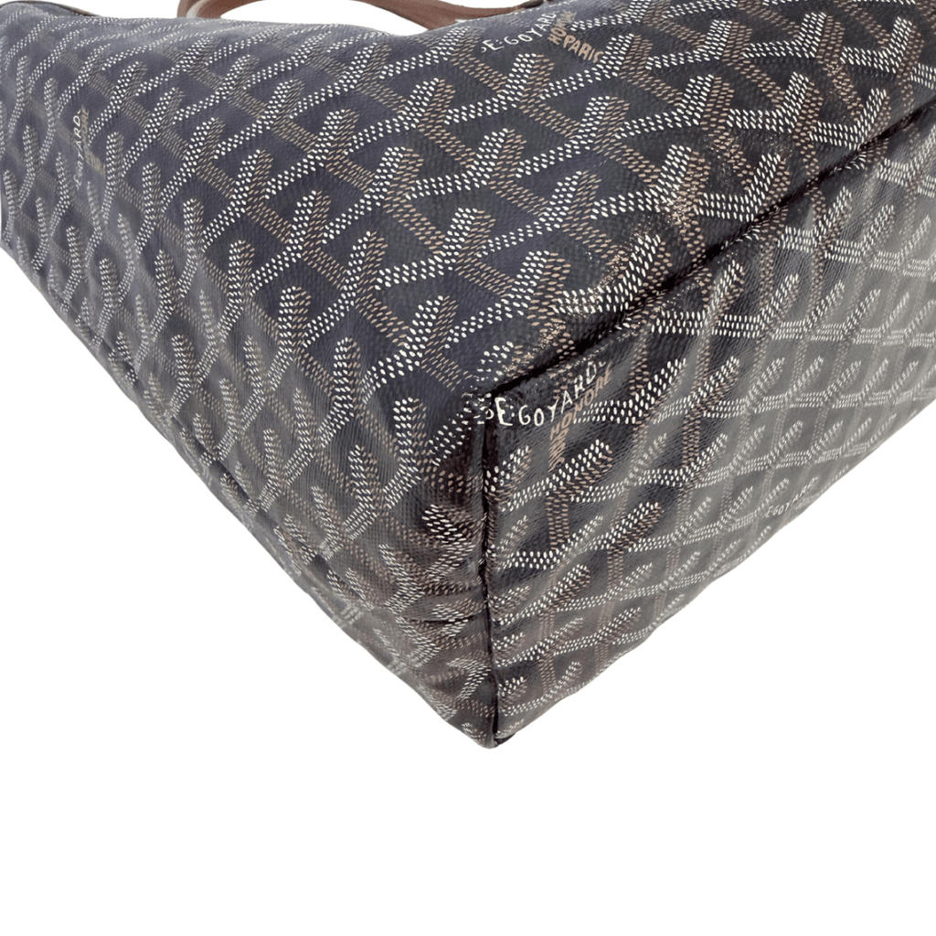 Goyard Goyardine Black Saint Louis PM w/ Pouch