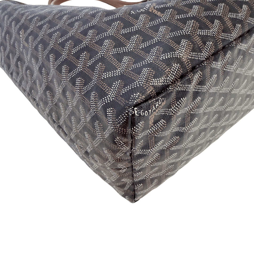 Goyard Goyardine Black Saint Louis PM w/ Pouch