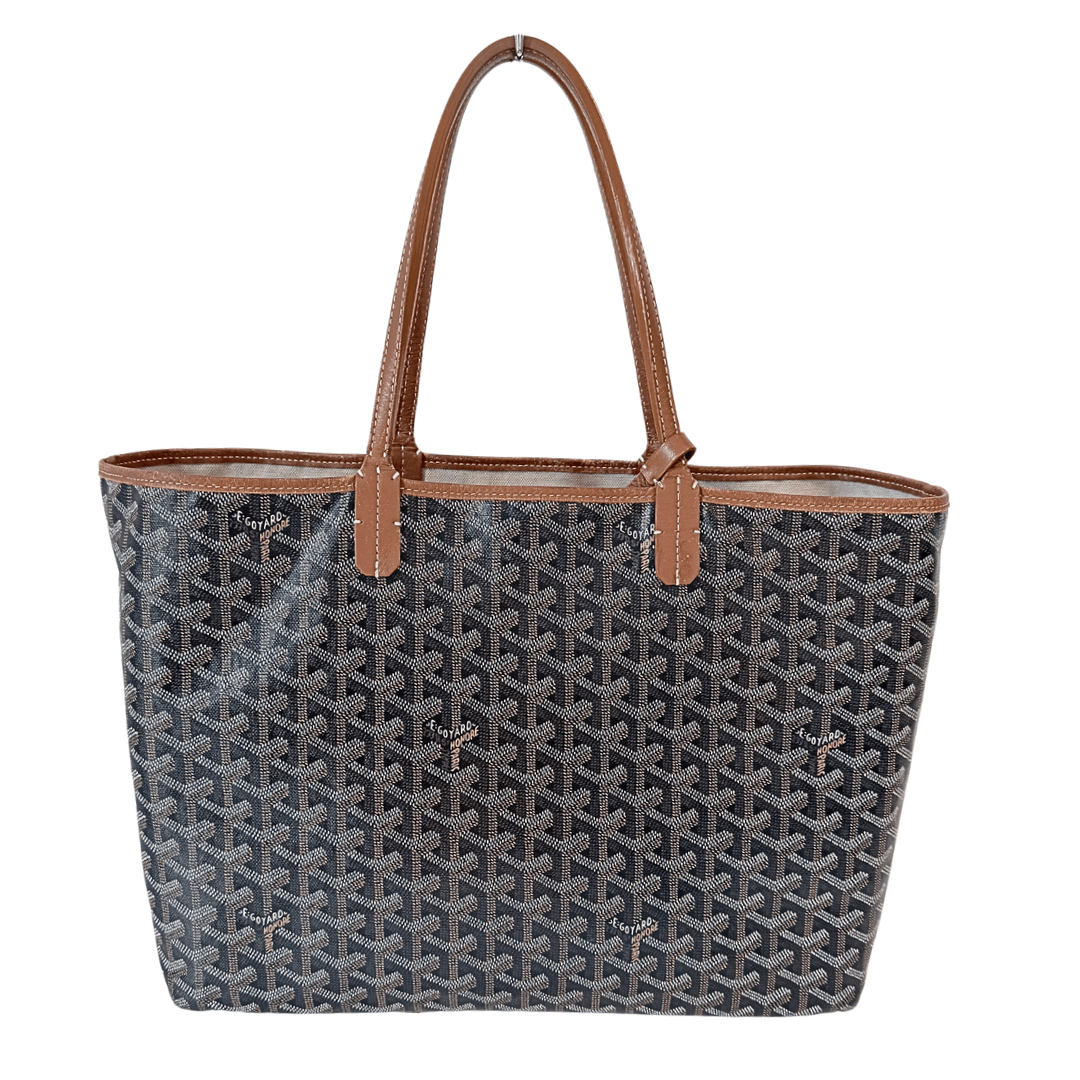 Goyard Goyardine Black Saint Louis PM w/ Pouch