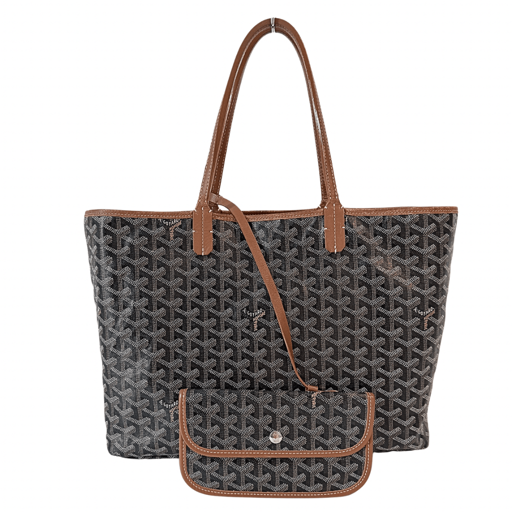 Goyard Goyardine Black Saint Louis PM w/ Pouch