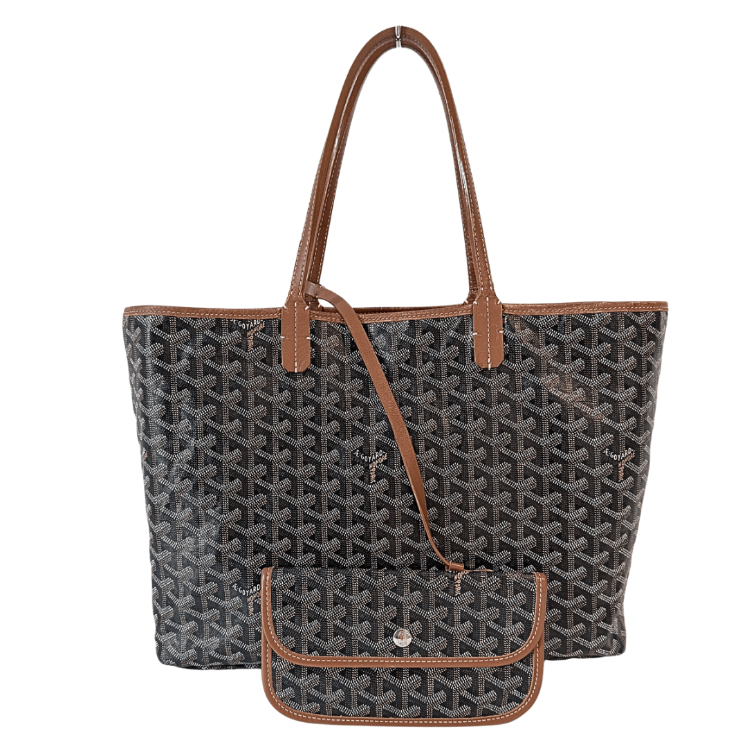 Goyard Goyardine Black Saint Louis PM w/ Pouch