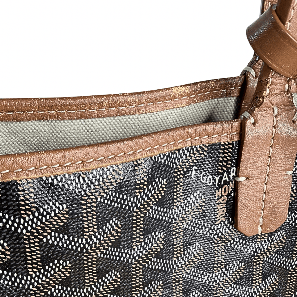 Goyard Goyardine Black Saint Louis PM w/ Pouch
