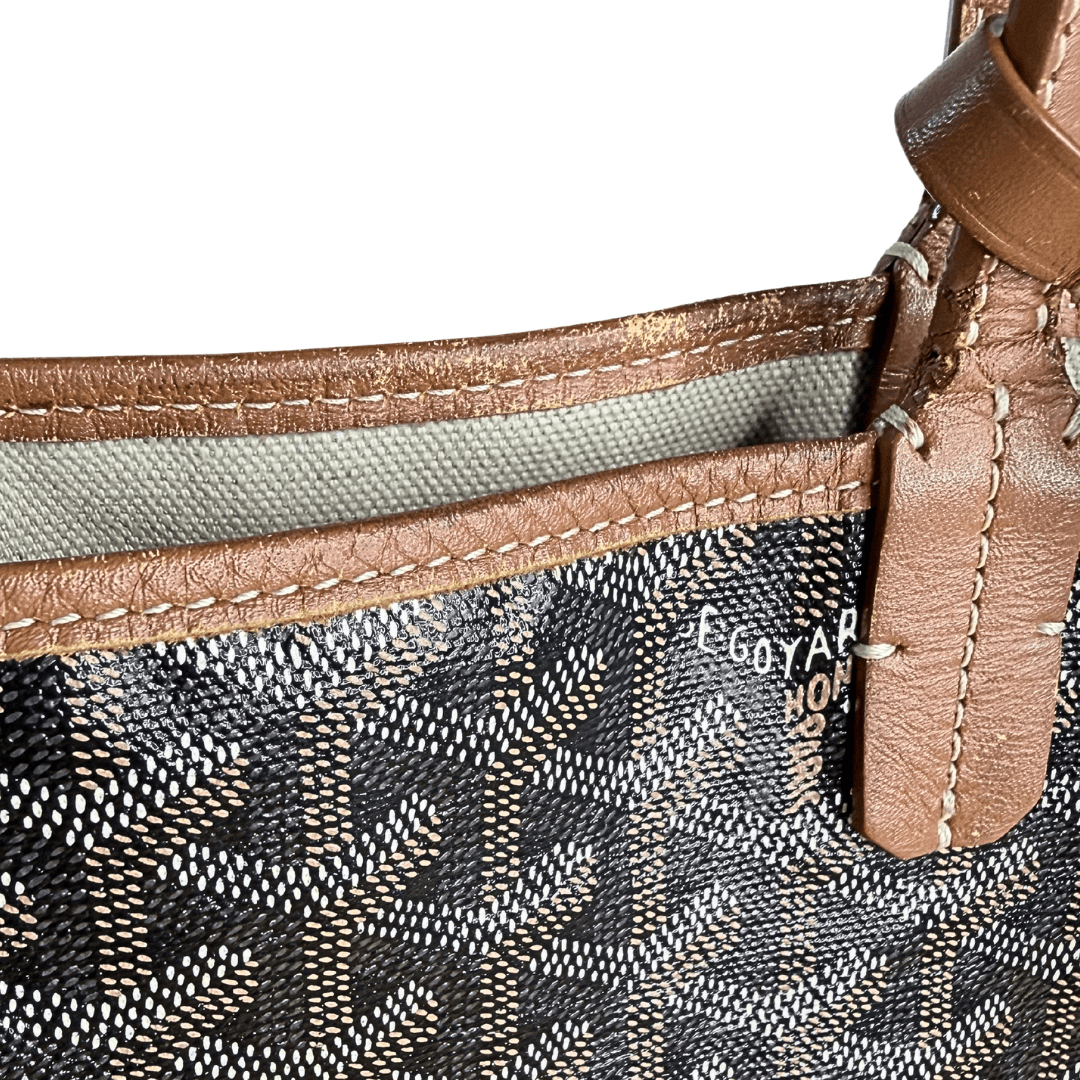 Goyard Goyardine Black Saint Louis PM w/ Pouch