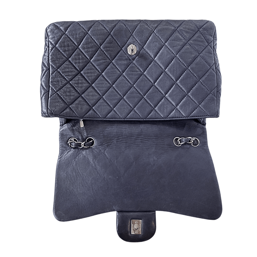 Chanel Navy Single Classic Flap Jumbo