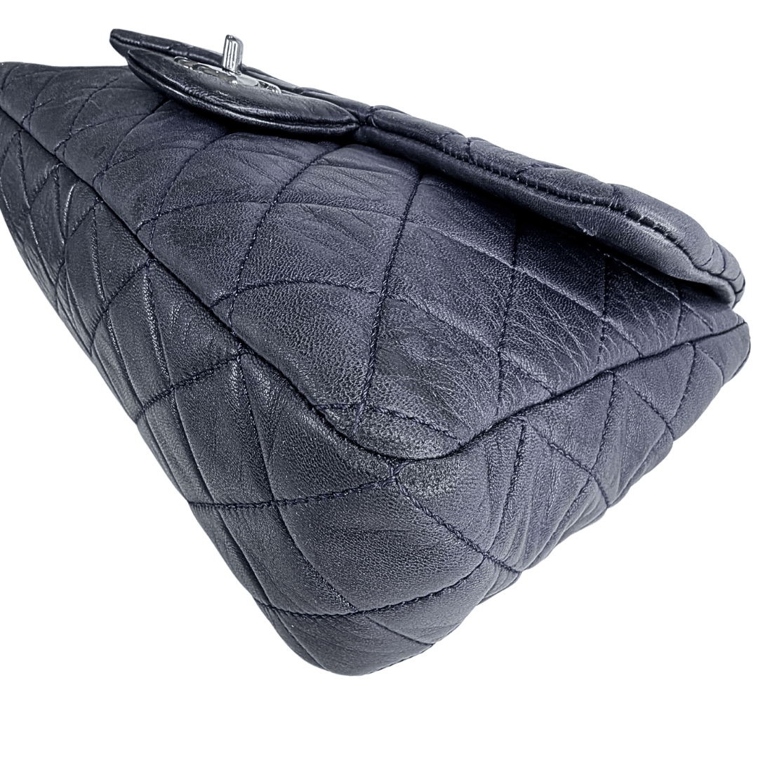 Chanel Navy Single Classic Flap Jumbo