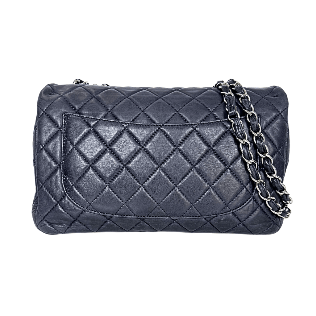 Chanel Navy Single Classic Flap Jumbo