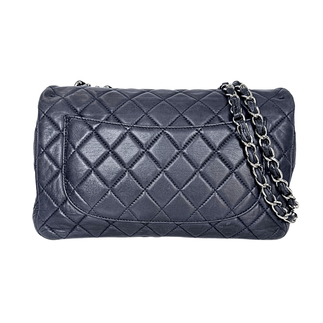 Chanel Navy Single Classic Flap Jumbo
