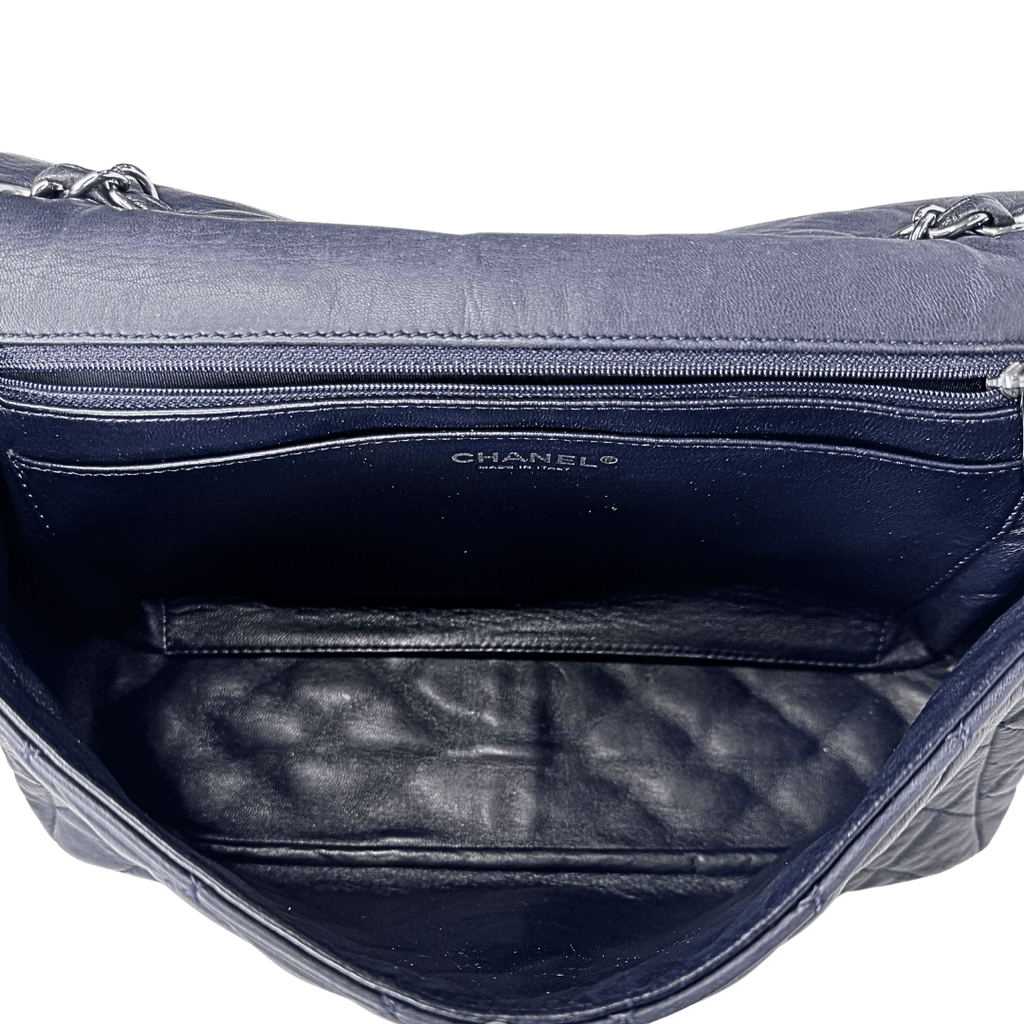 Chanel Navy Single Classic Flap Jumbo
