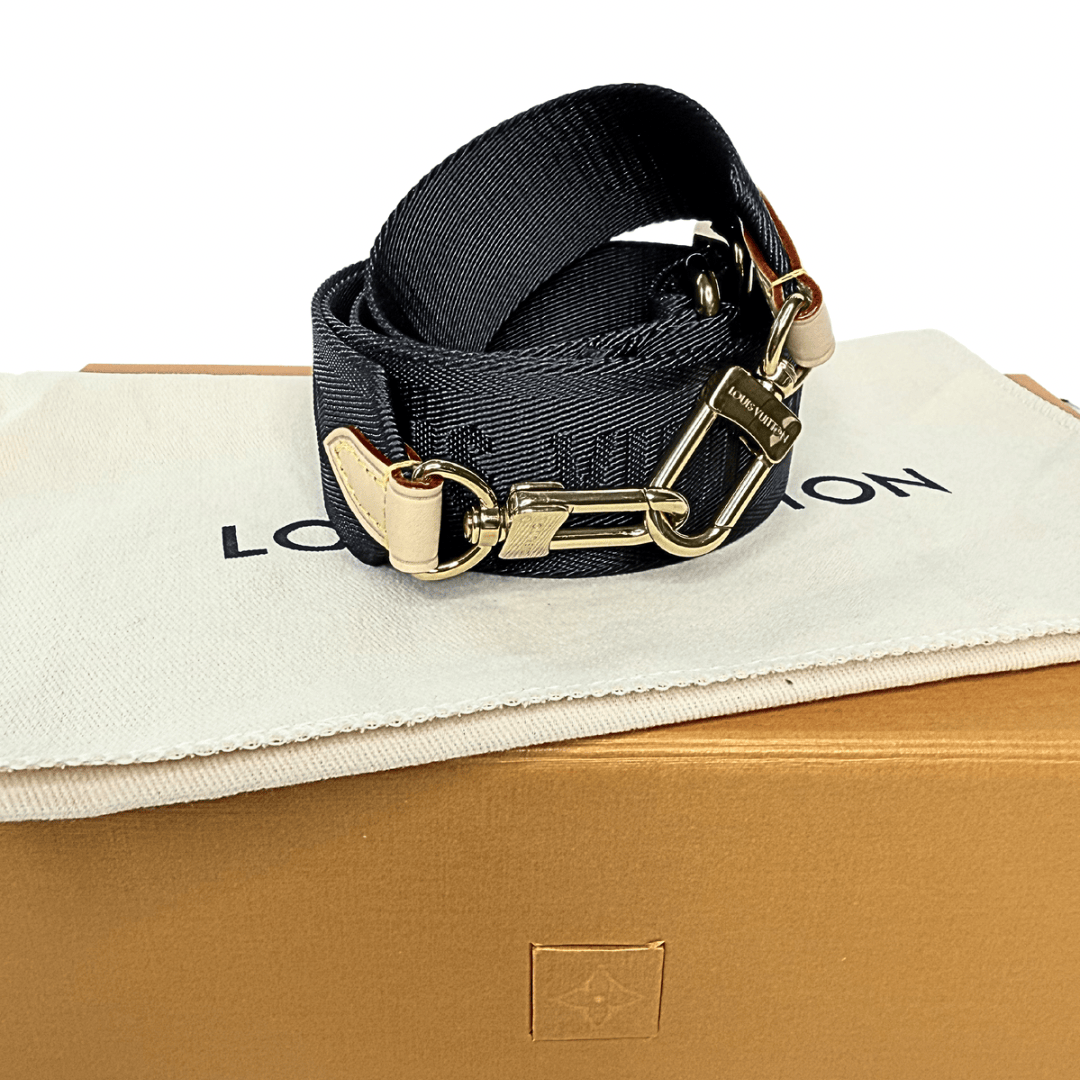 Louis Vuitton Black Logo Jacquard Bandouliére Strap