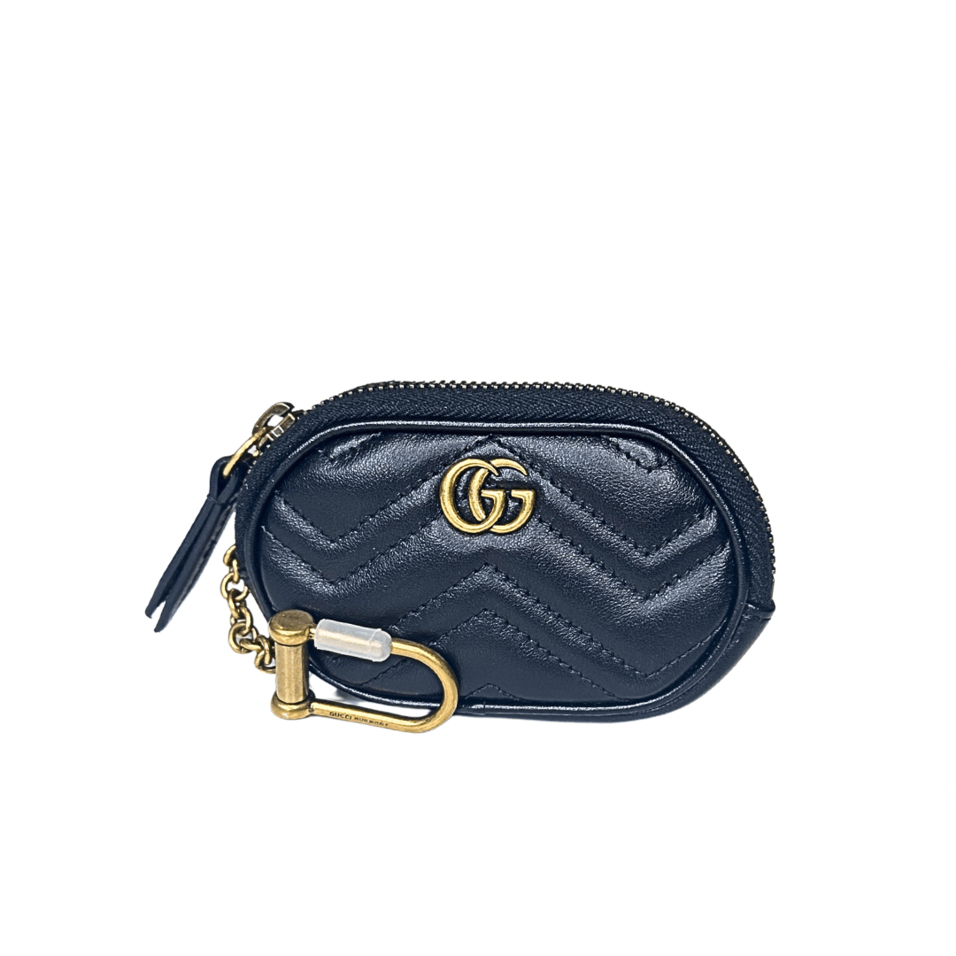 Gucci Matelasse Marmont Zip Key Pouch