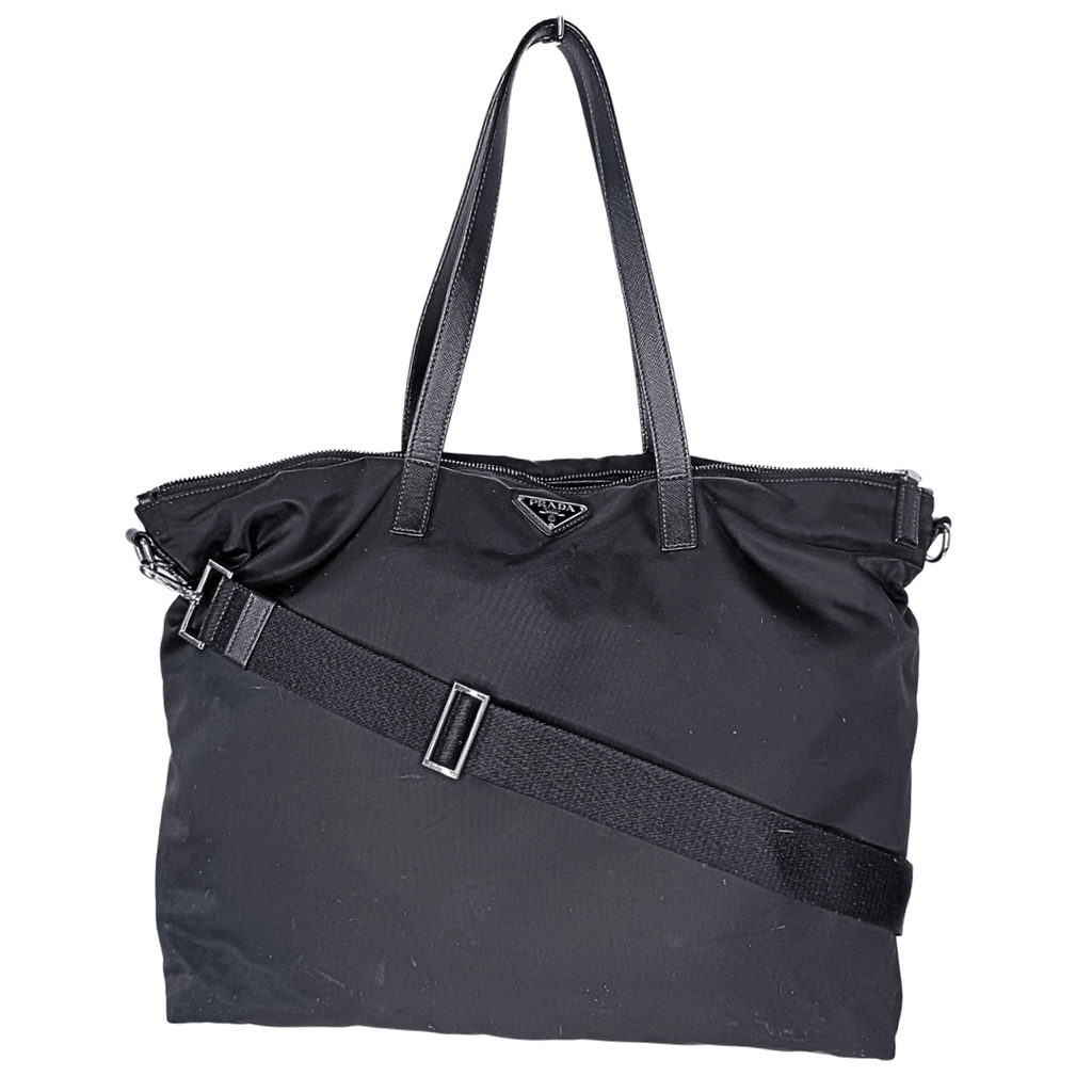 Prada Large Tessuto Zip Top Convertible Duffle Bag