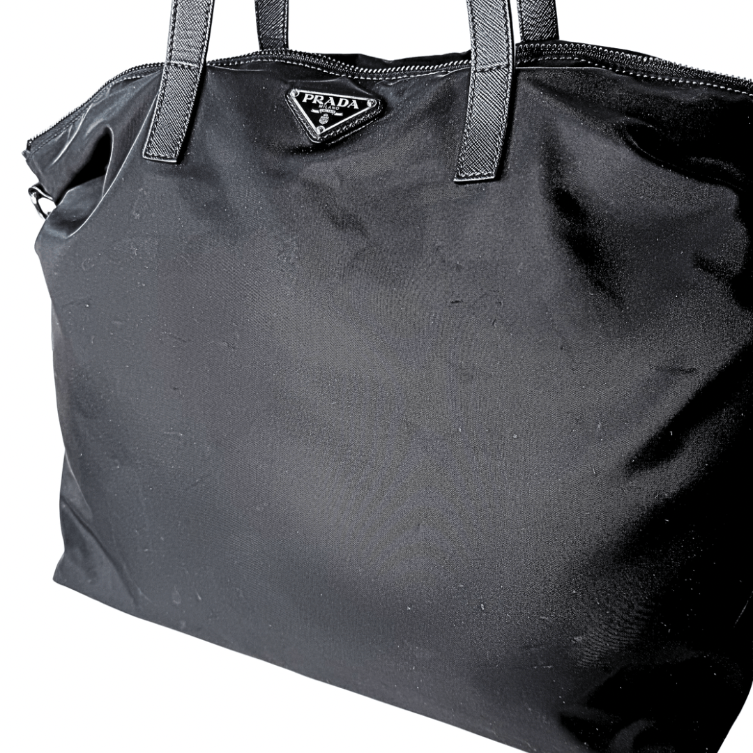Prada Large Tessuto Zip Top Convertible Duffle Bag