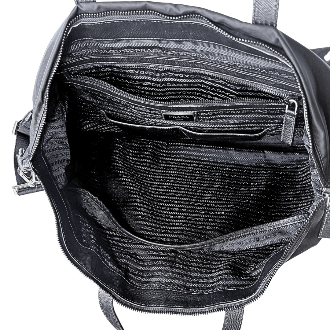 Prada Large Tessuto Zip Top Convertible Duffle Bag