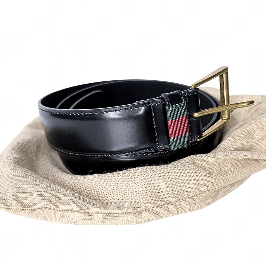 Gucci Web Leather Belt 100/40