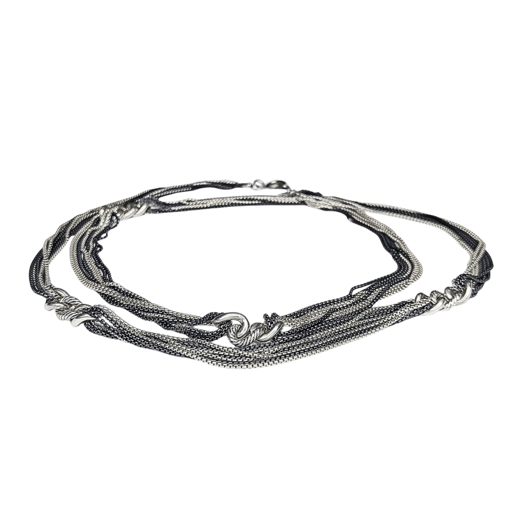 David Yurman Pave Diamond Ball Station Multi Strand Necklace