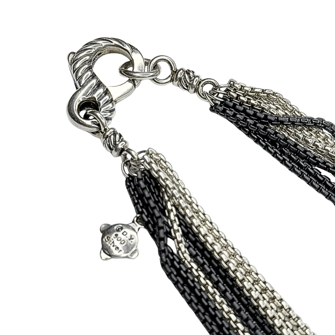 David Yurman Pave Diamond Ball Station Multi Strand Necklace