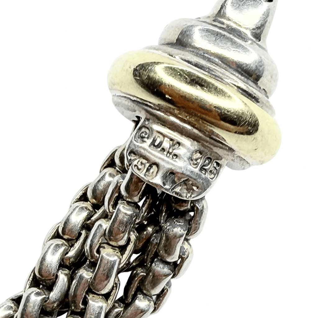 David Yurman Pave Diamond Station Multi Strand Bijoux Chain Necklace