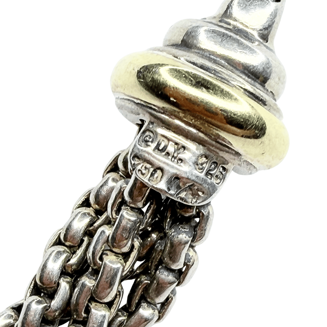 David Yurman Pave Diamond Station Multi Strand Bijoux Chain Necklace
