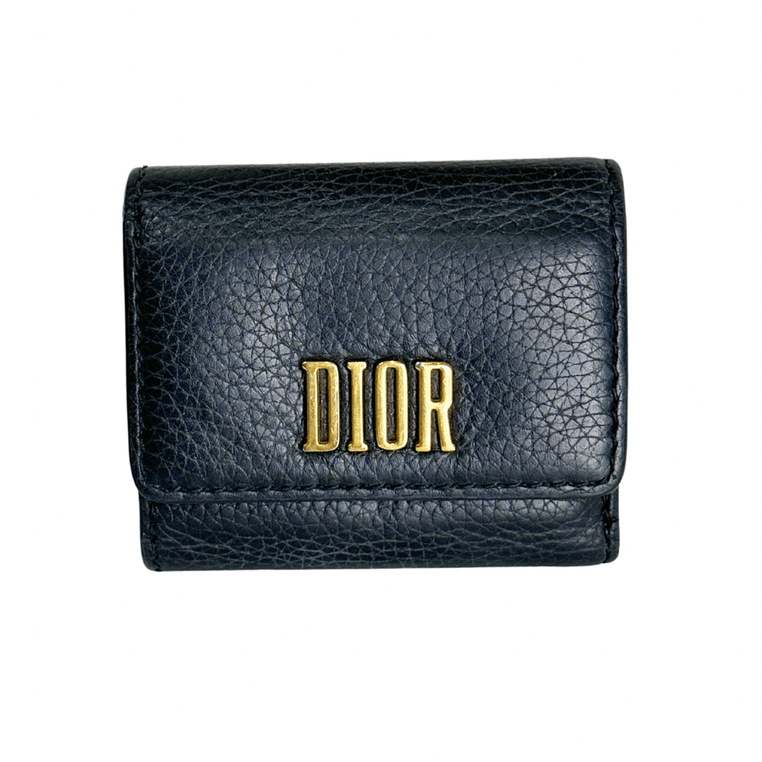 Dior Compact Leather Logo Wallet