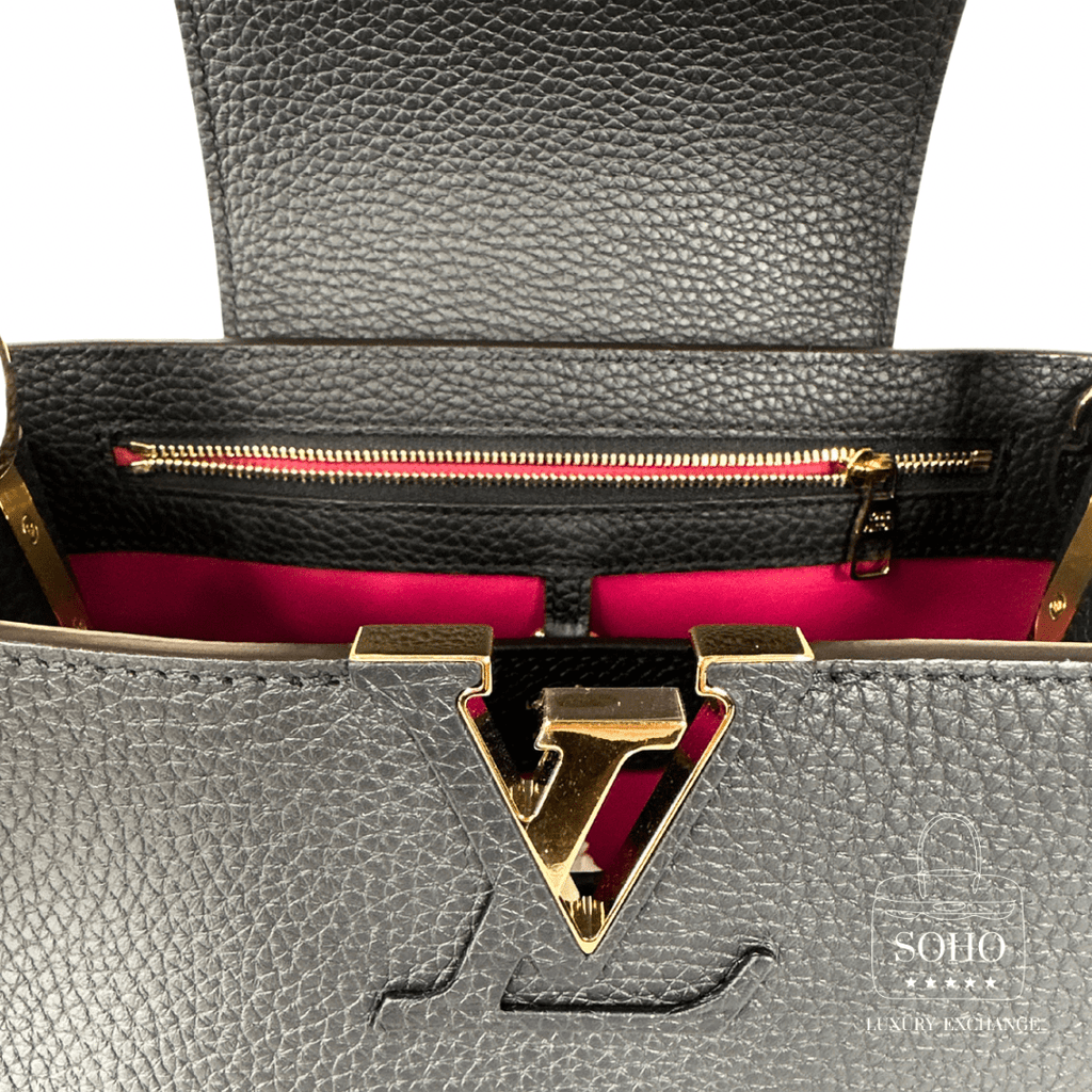 Louis Vuitton Black Taurillon Capucines BB Shoulder Bag