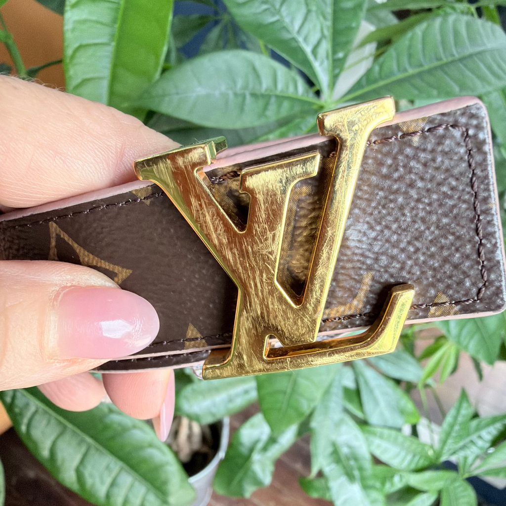 Louis Vuitton Monogram & Pink Reversible Initiales Belt Size 80/32