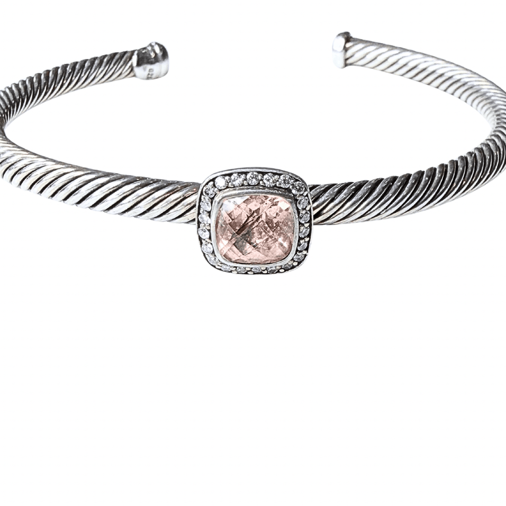 David Yurman Albion Morganite Station Cable Cuff Bracelet