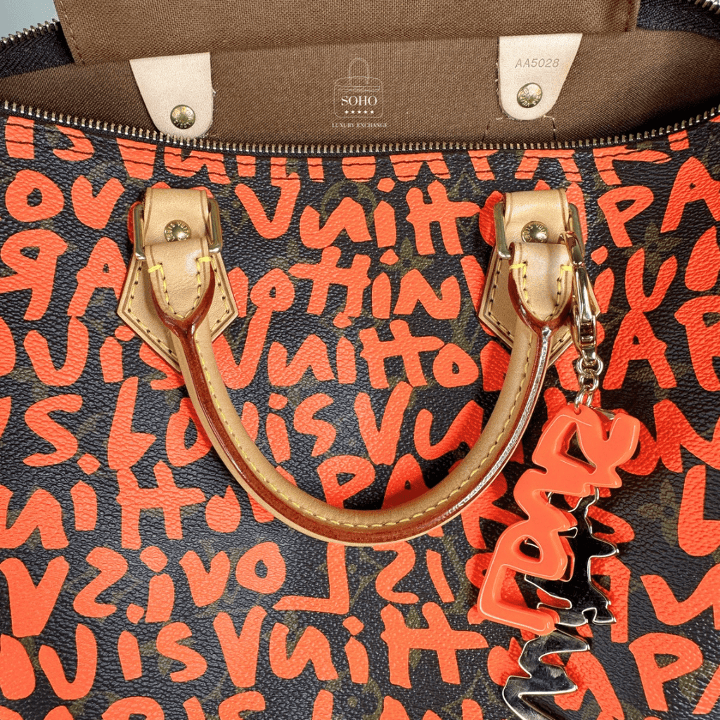 Louis Vuitton Monogram Orange Graffiti Speedy 30 Bag