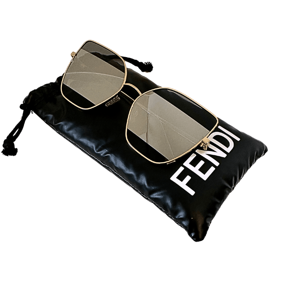Fendi Women’s Mirrored Gold Metal Butterfly Sunglasses