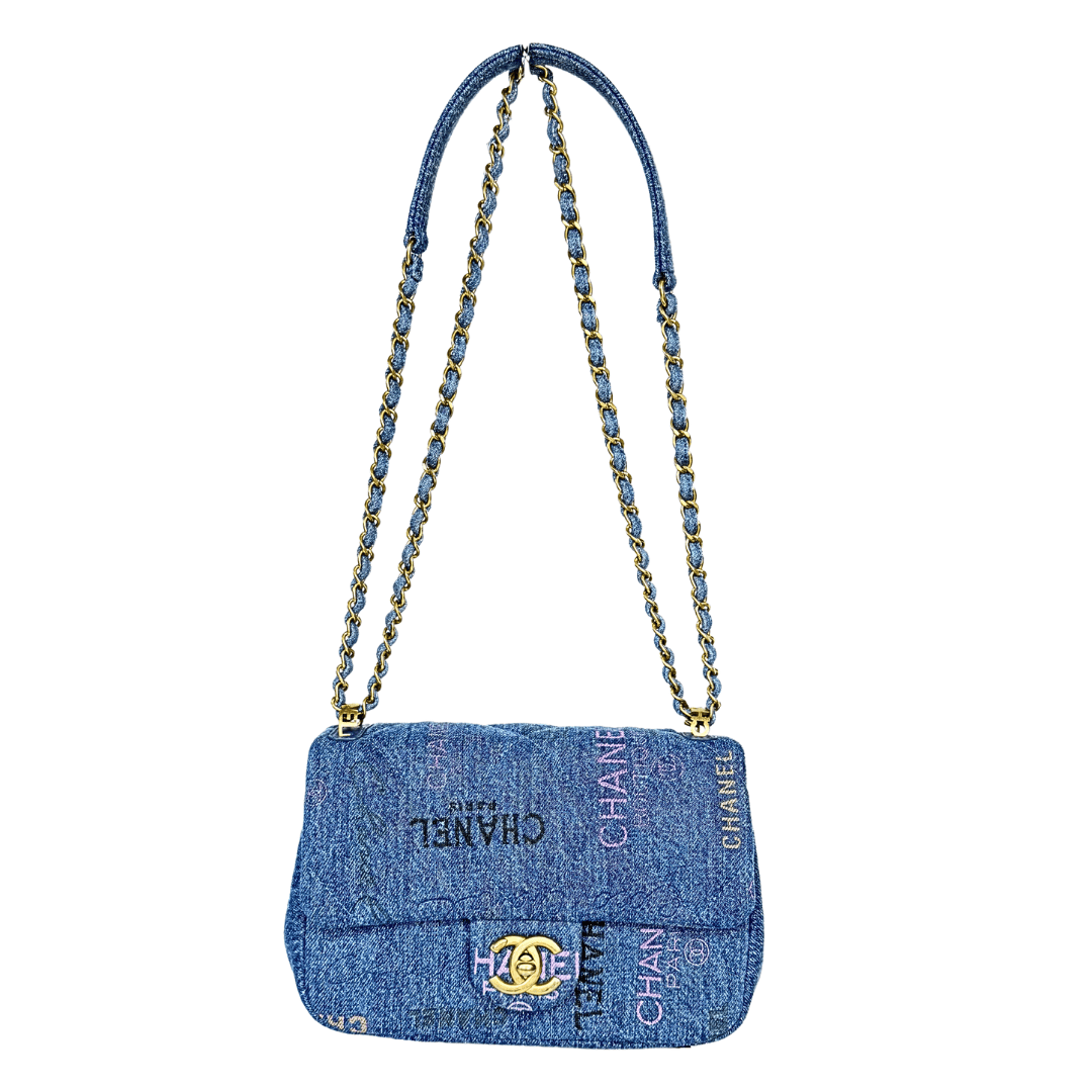 Chanel Denim Quilted Mini Denim Mood Rectangular Flap