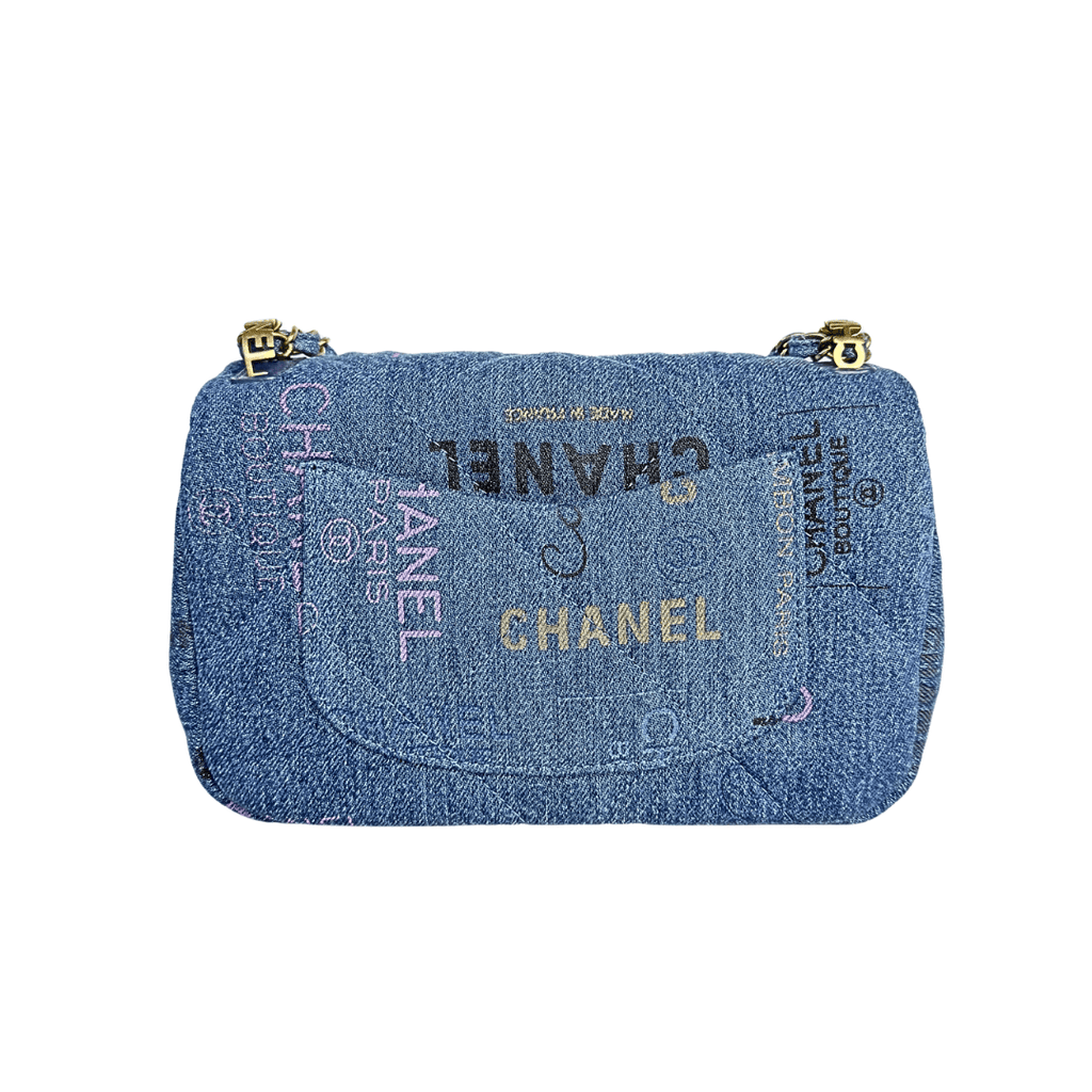 Chanel Denim Quilted Mini Denim Mood Rectangular Flap