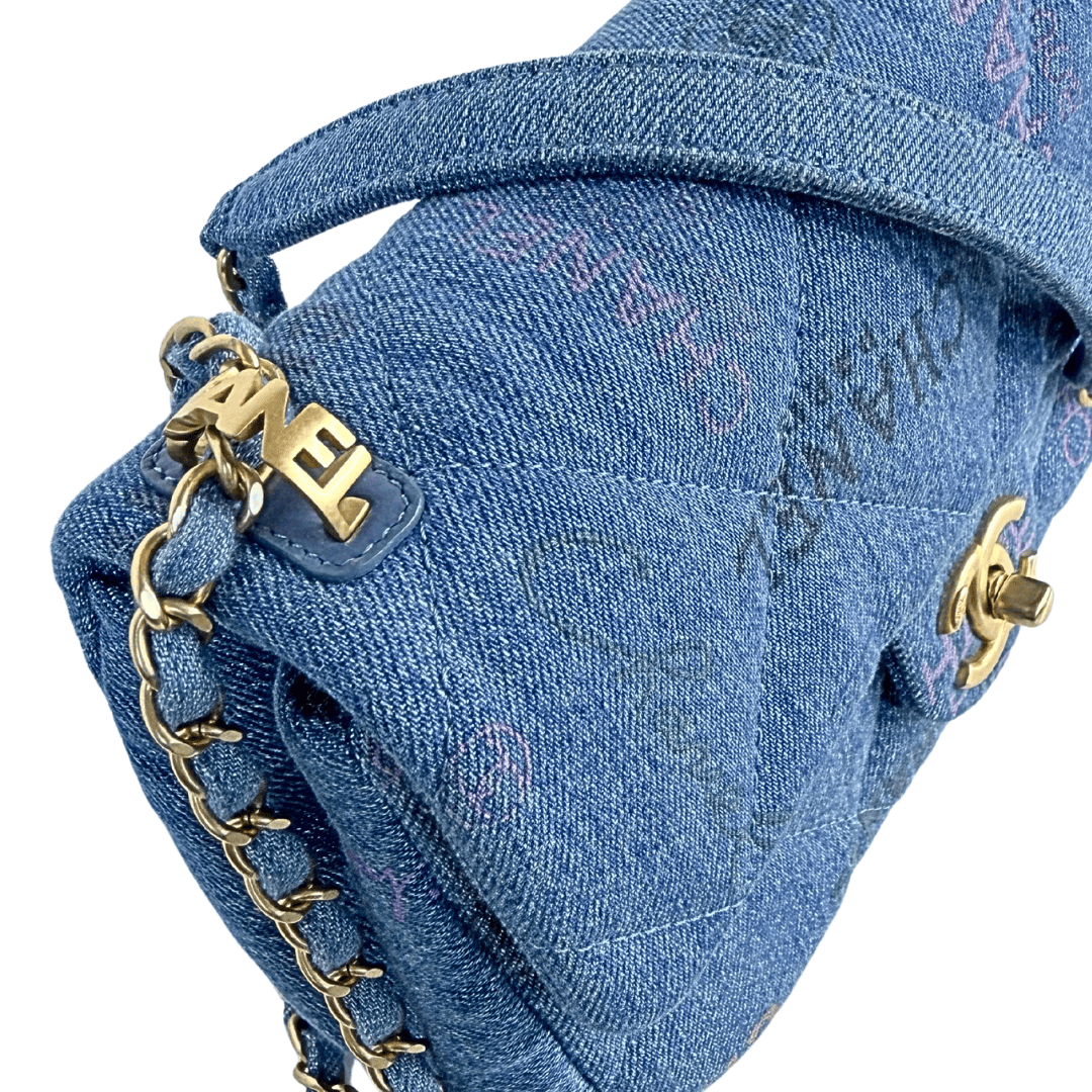 Chanel Denim Quilted Mini Denim Mood Rectangular Flap