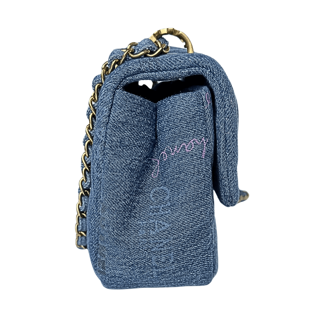 Chanel Denim Quilted Mini Denim Mood Rectangular Flap