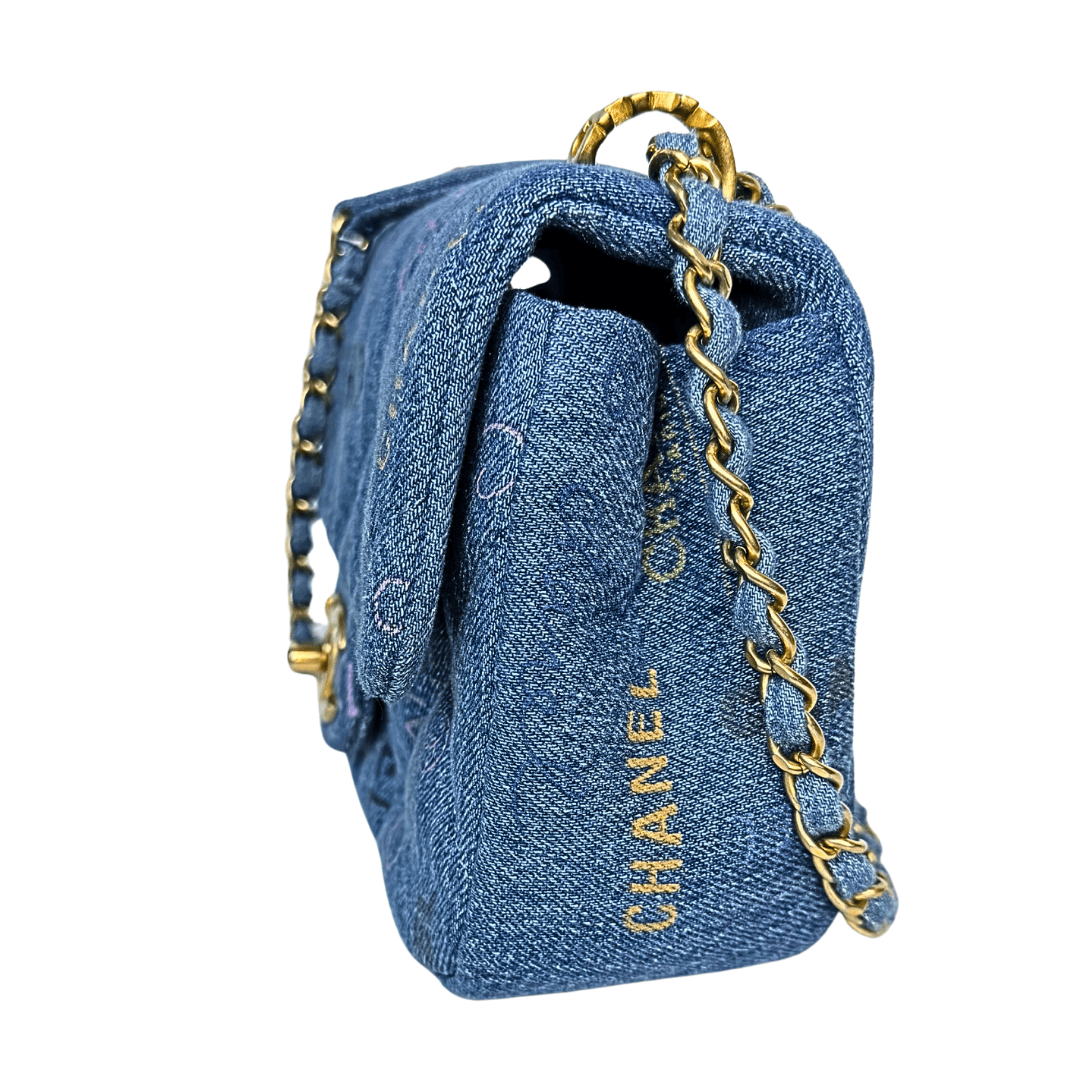 Chanel Denim Quilted Mini Denim Mood Rectangular Flap