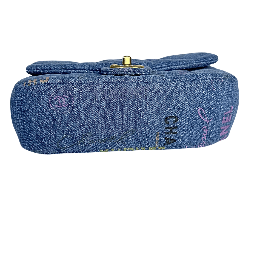 Chanel Denim Quilted Mini Denim Mood Rectangular Flap