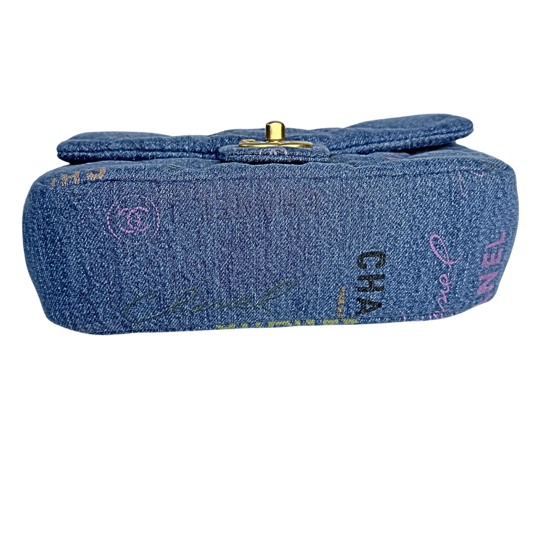 Chanel Denim Quilted Mini Denim Mood Rectangular Flap