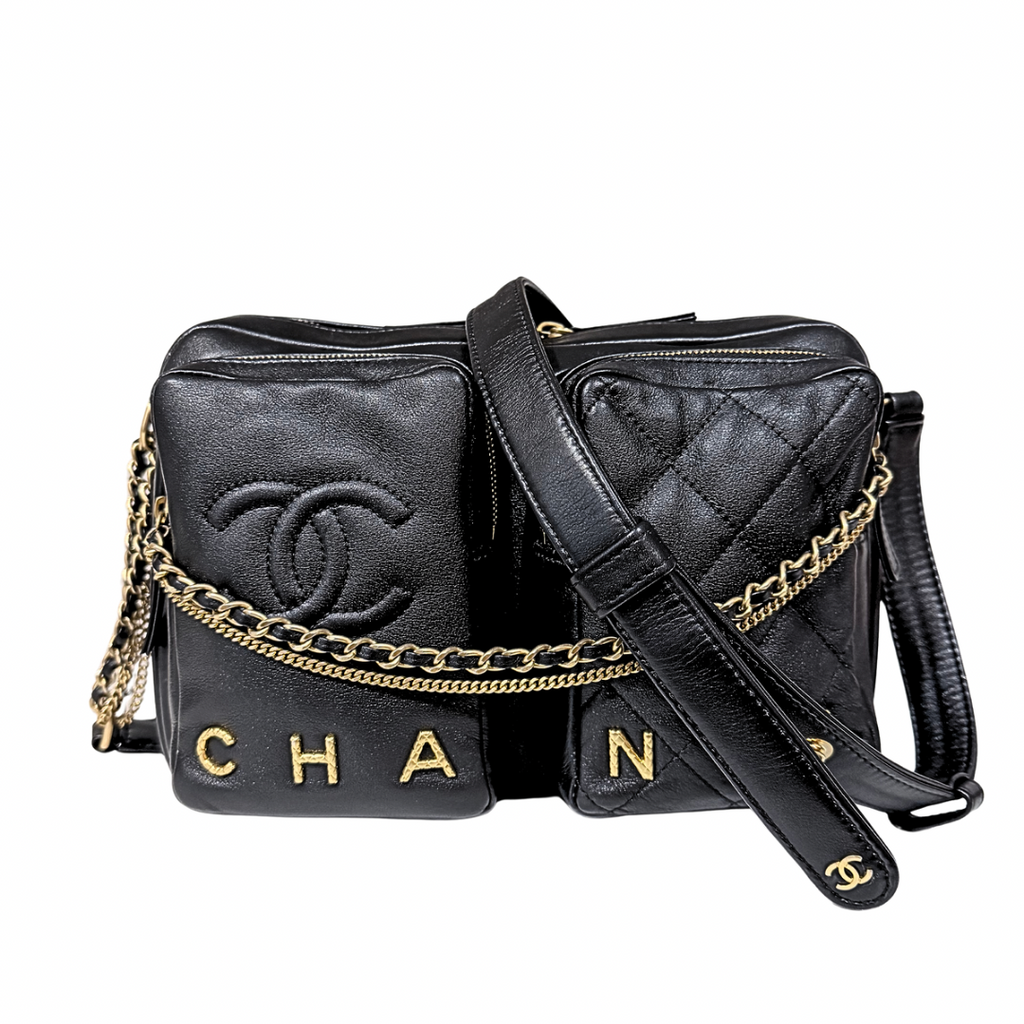 Chanel Quilted Logo Camera Bag Large